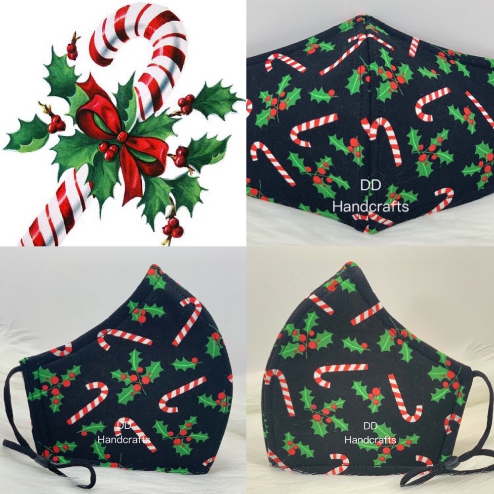 Christmas Candy Cane adult face mask